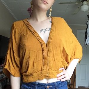 flowy cottagecore yellow top